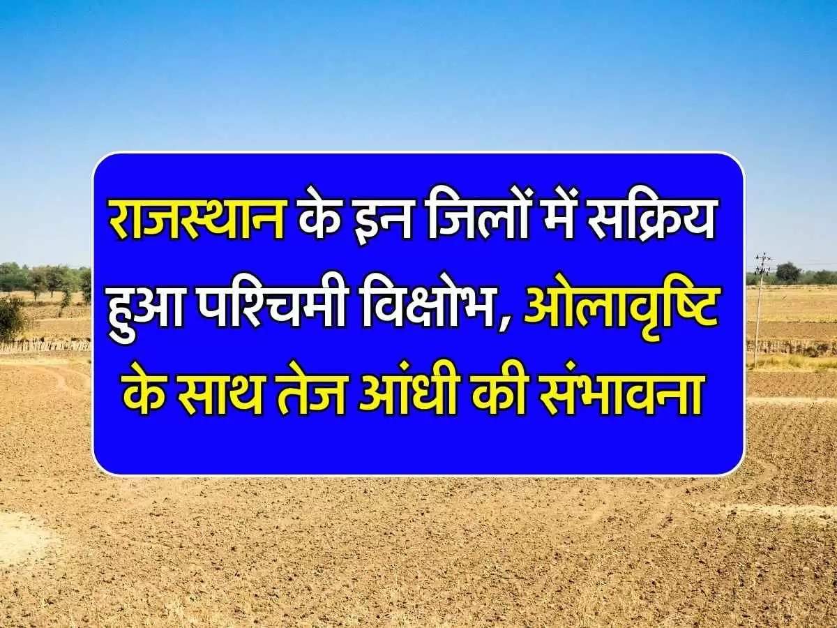 Rajasthan के 5 से ज्यादा जिलों में  सक्रिय हुआ न्यू पश्चिमी विक्षोभ, ओलावृष्टि के साथ तेज आंधी आने की संभावना